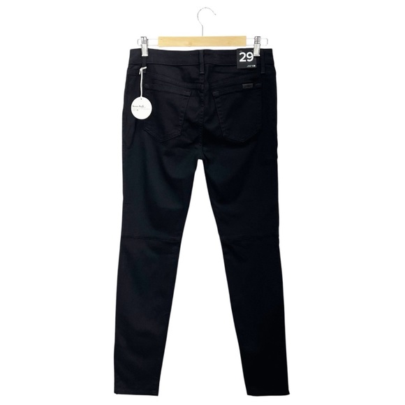 Joe’s Jeans Chevron Ankle Skinny Size 29/8 Jet Black Moto Biker So Soft New NWT - Picture 3 of 11